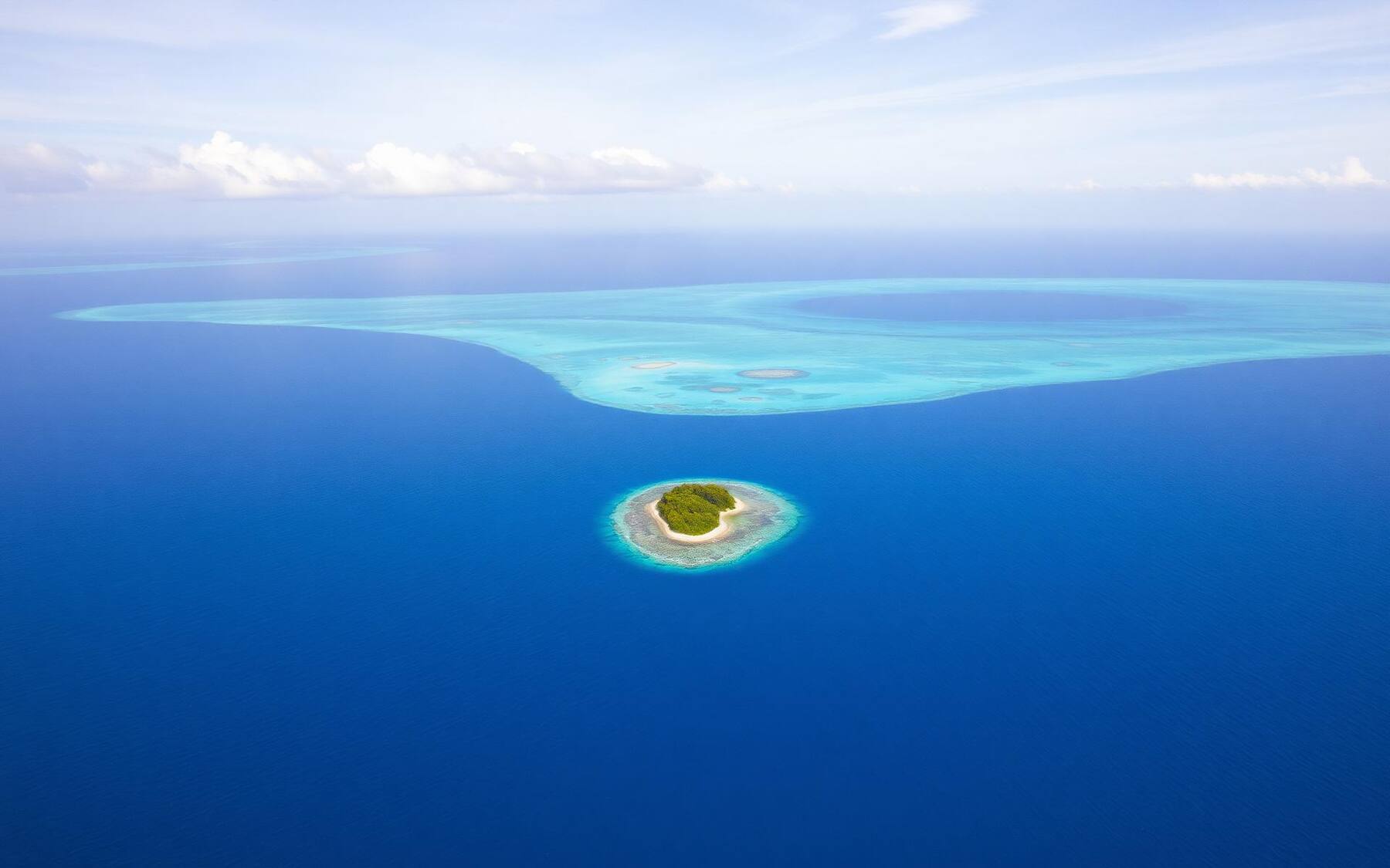 Vue aérienne d'une île tropicale
